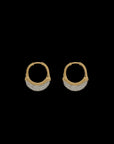 Luna Small  Hoops - Gold with Diamond Pave