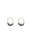 Luna Small Hoops - Silver with Black Diamond Pave