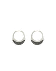 Luna Small Hoops - Silver with Black Diamond Pave