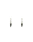 Luna Small Hoops - Silver with Black Diamond Pave