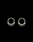 Luna Small Hoops - Silver with Black Diamond Pave