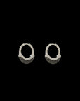 Luna Small Hoops - Silver with Black Diamond Pave