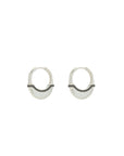 Luna X-Small Hoops - Silver with Black Diamond Detail