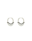 Luna Small Hoops - Silver with Black Diamond Detail
