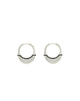 Luna X-Small Hoops - Silver with Black Diamond Detail