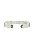 Doppia Luna Slim Cuff - Silver with Black Diamond Pave