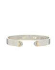 Doppia Luna Slim Cuff - Silver/Gold White Diamond Pave