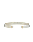 Doppia Luna Thin Cuff - Silver/Gold White Diamond Pave