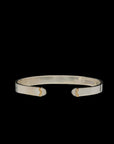 Doppia Luna Thin Cuff - Silver/Gold White Diamond Pave