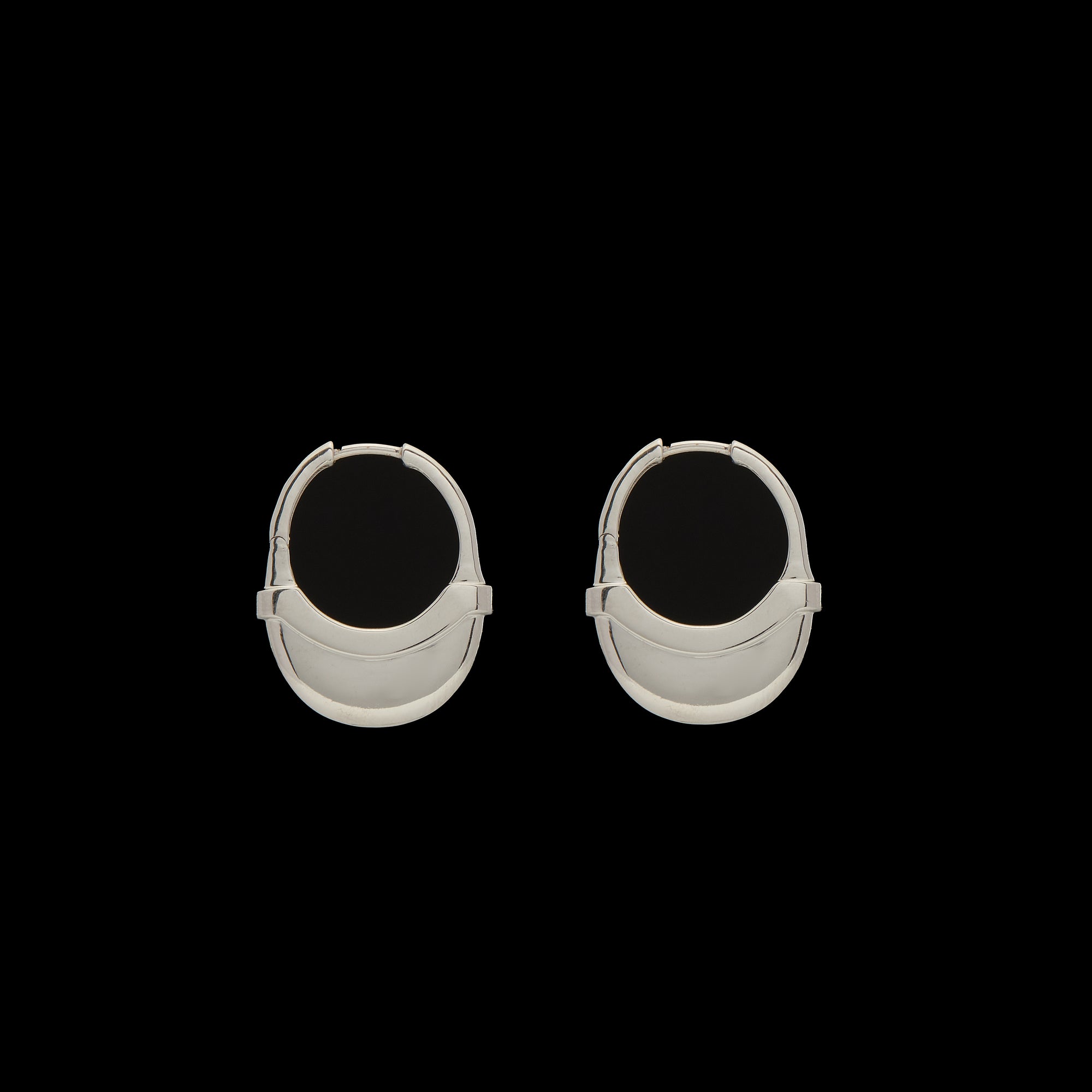 Luna Medium Hoops - Silver