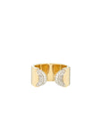 Doppia Luna Ring - Gold Diamond Pave