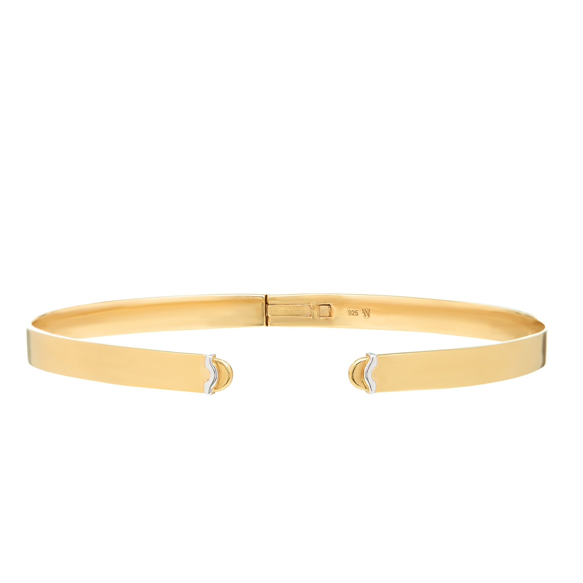 Doppia Luna  Choker - Gold/White Gold Detail