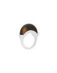 Luna Ring - Silver & Tiger Eye