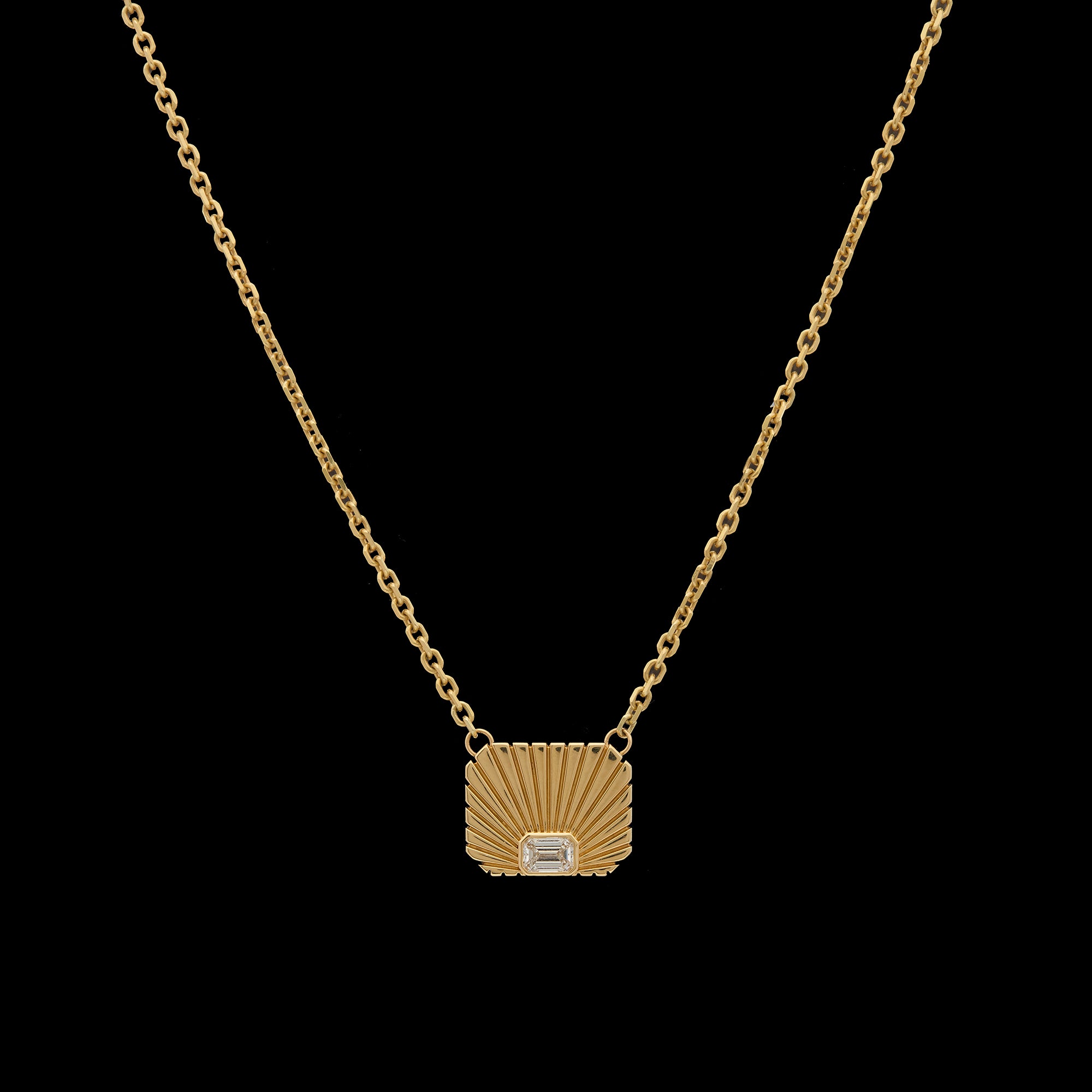 Ray of Light Solitaire Necklace Gold