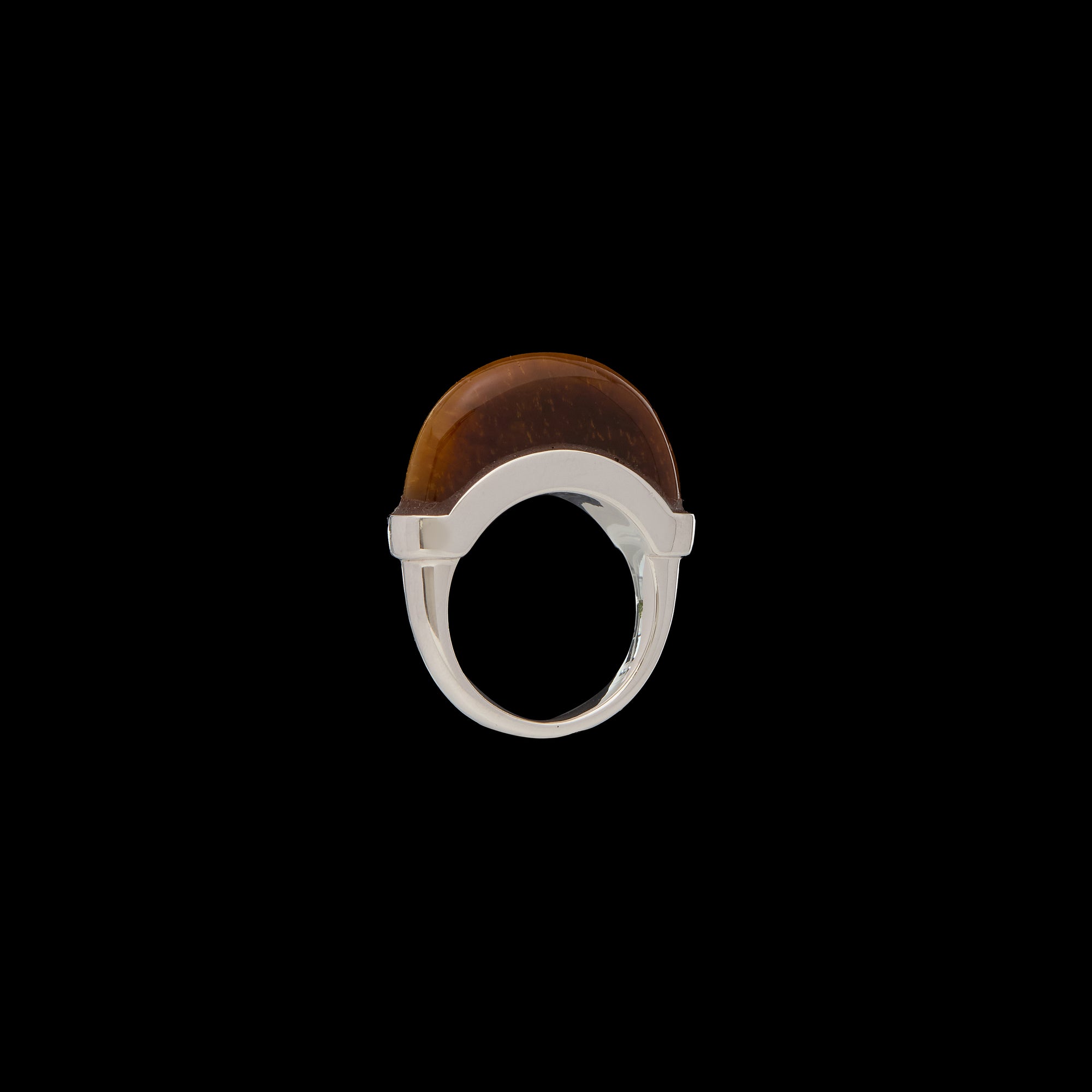 Luna Ring - Silver &amp; Tiger Eye