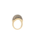 Luna Mini Ring- Gold Diamond Brown Pave