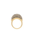 Luna Mini Ring- Gold Diamond Brown Pave