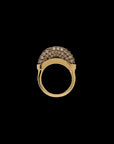 Luna Mini Ring- Gold Diamond Brown Pave