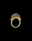 Luna Mini Ring- Gold Diamond Brown Pave