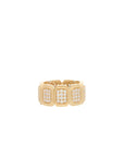 Ray of Light - Gold Quatrum Wide Band - White Diamond Pave