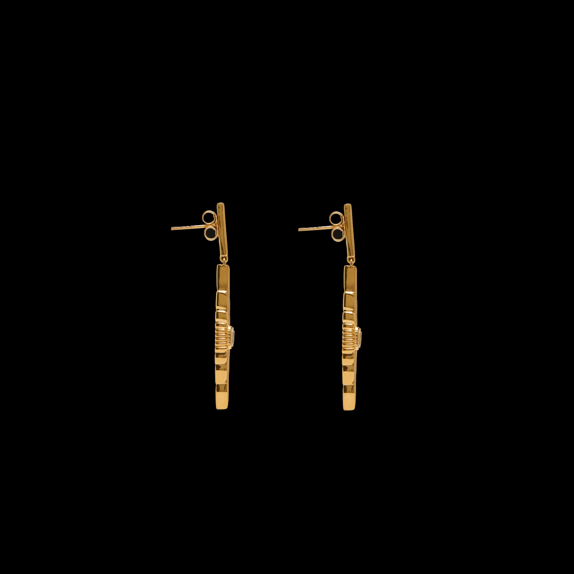Ray Of Light Small Drop Earrings Gold