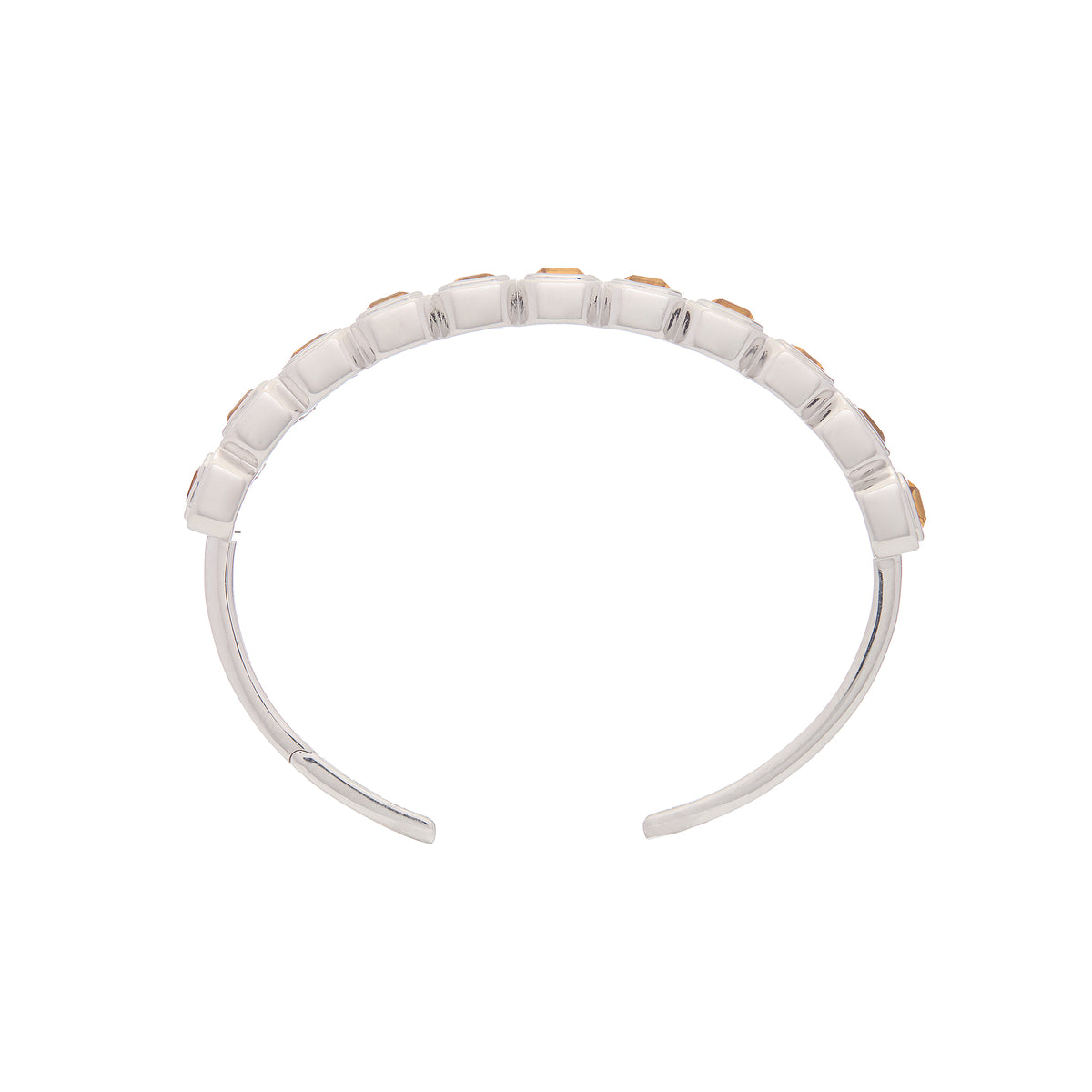 Ray of Light -  Quatrum Cuff  Silver -CITRINE