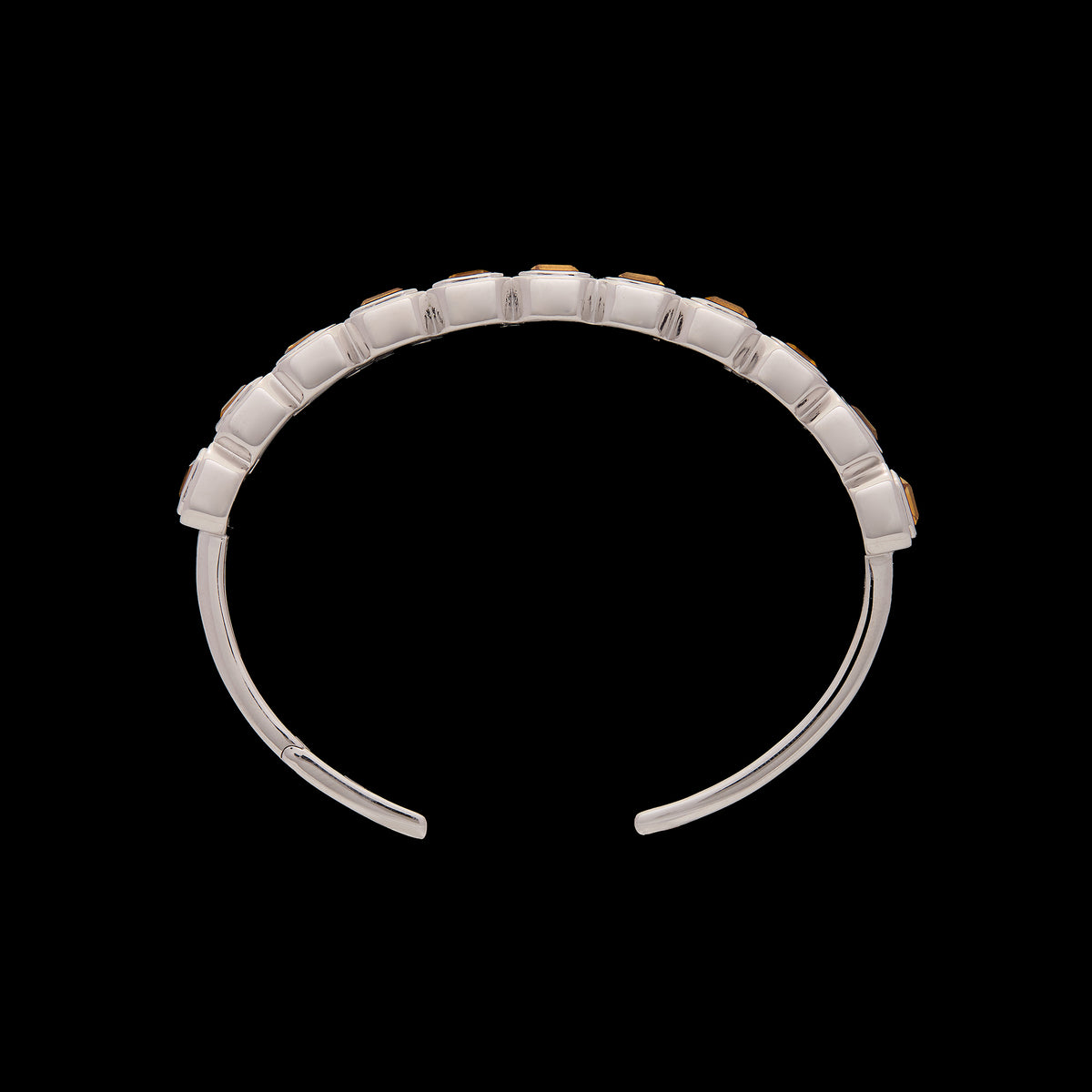 Ray of Light -  Quatrum Cuff  Silver -CITRINE