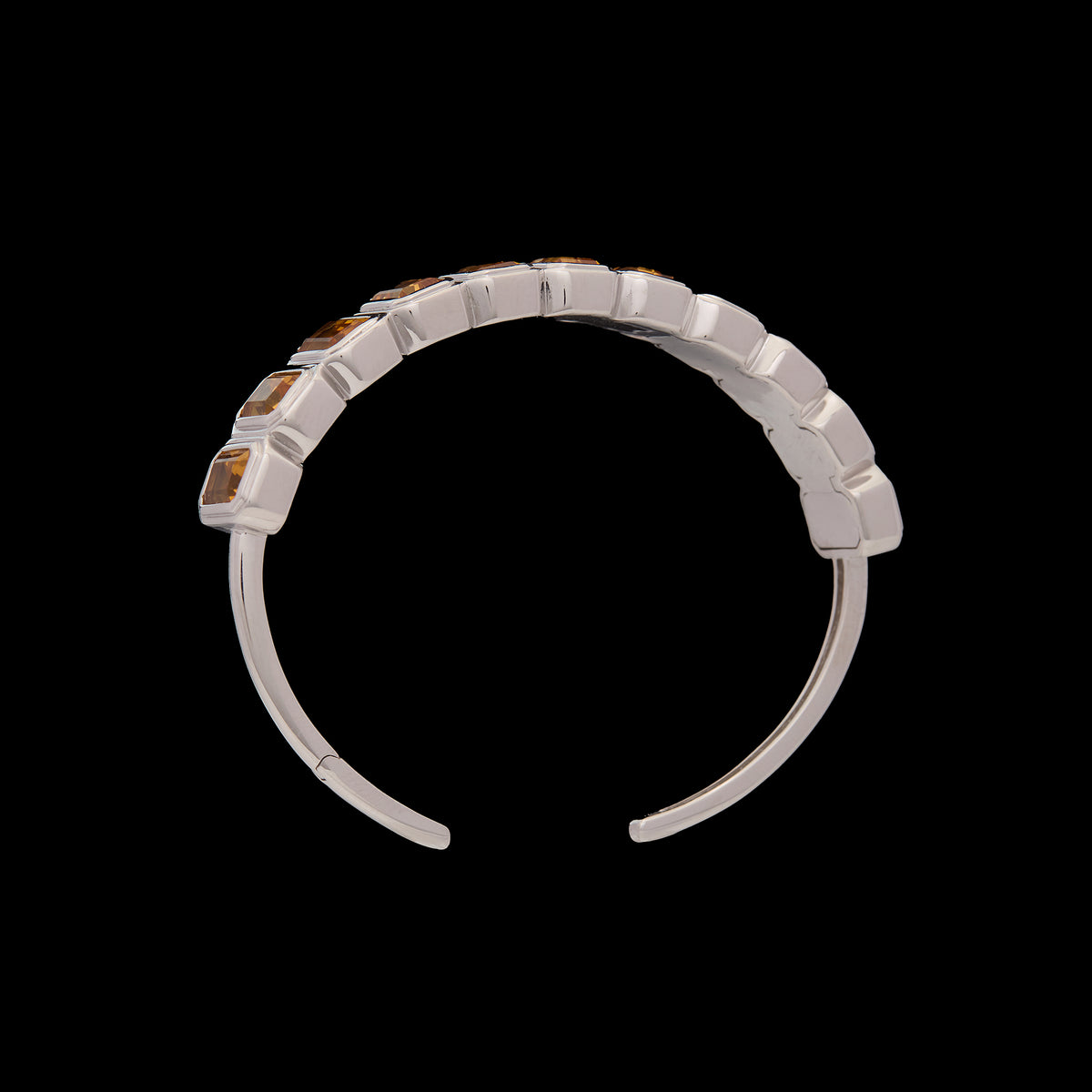 Ray of Light -  Quatrum Cuff  Silver -CITRINE