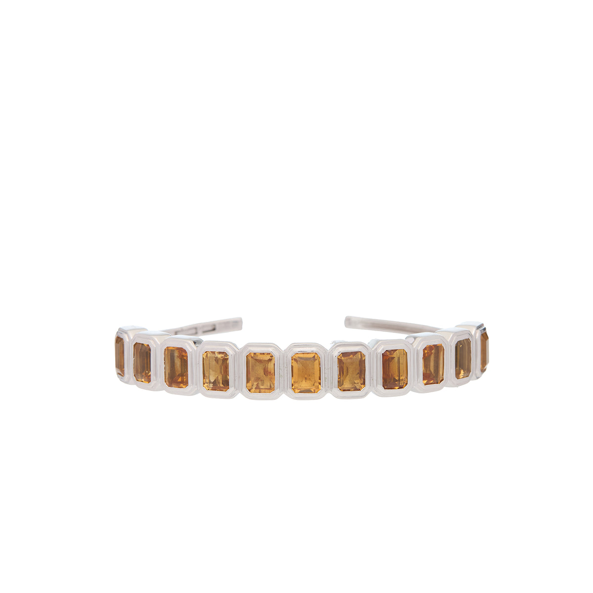 Ray of Light -  Quatrum Cuff  Silver -CITRINE