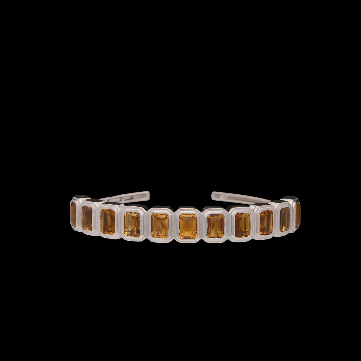Ray of Light -  Quatrum Cuff  Silver -CITRINE