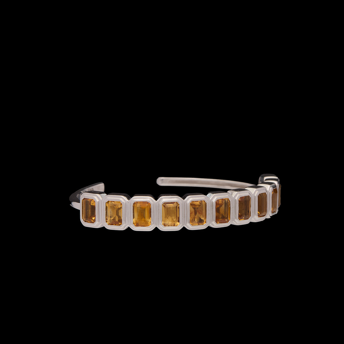 Ray of Light -  Quatrum Cuff  Silver -CITRINE