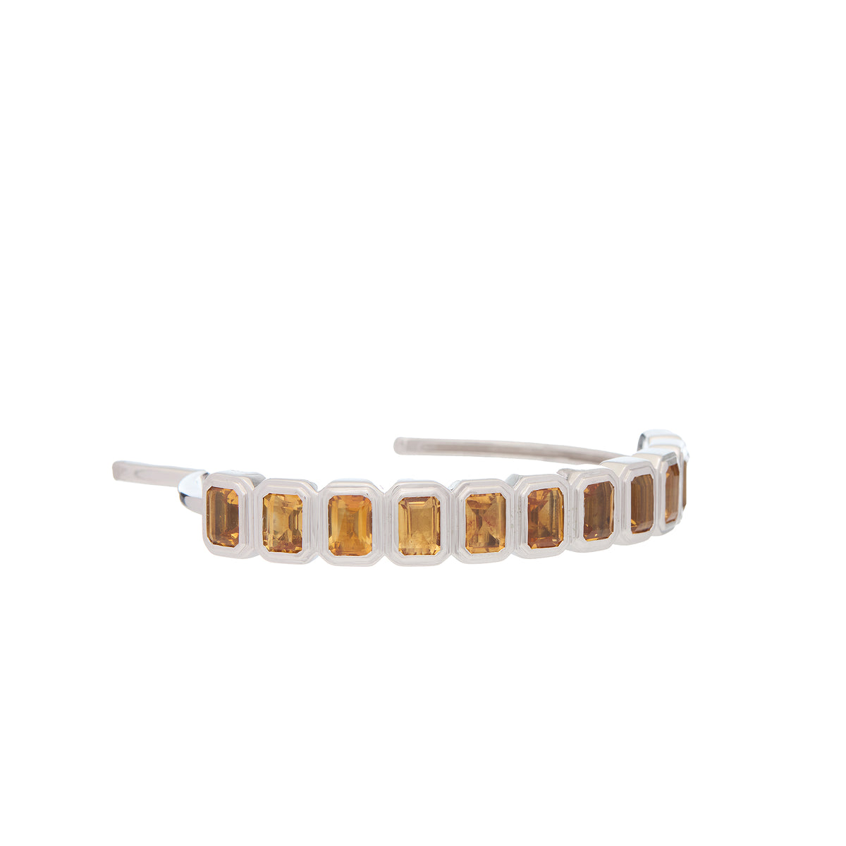 Ray of Light -  Quatrum Cuff  Silver -CITRINE