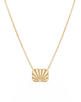 Ray of Light Solitaire Gold Caged Necklace