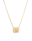 Ray of Light Solitaire Gold Caged Necklace