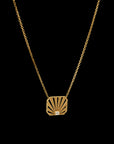 Ray of Light Solitaire Gold Caged Necklace