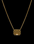 Ray of Light Solitaire Gold Caged Necklace
