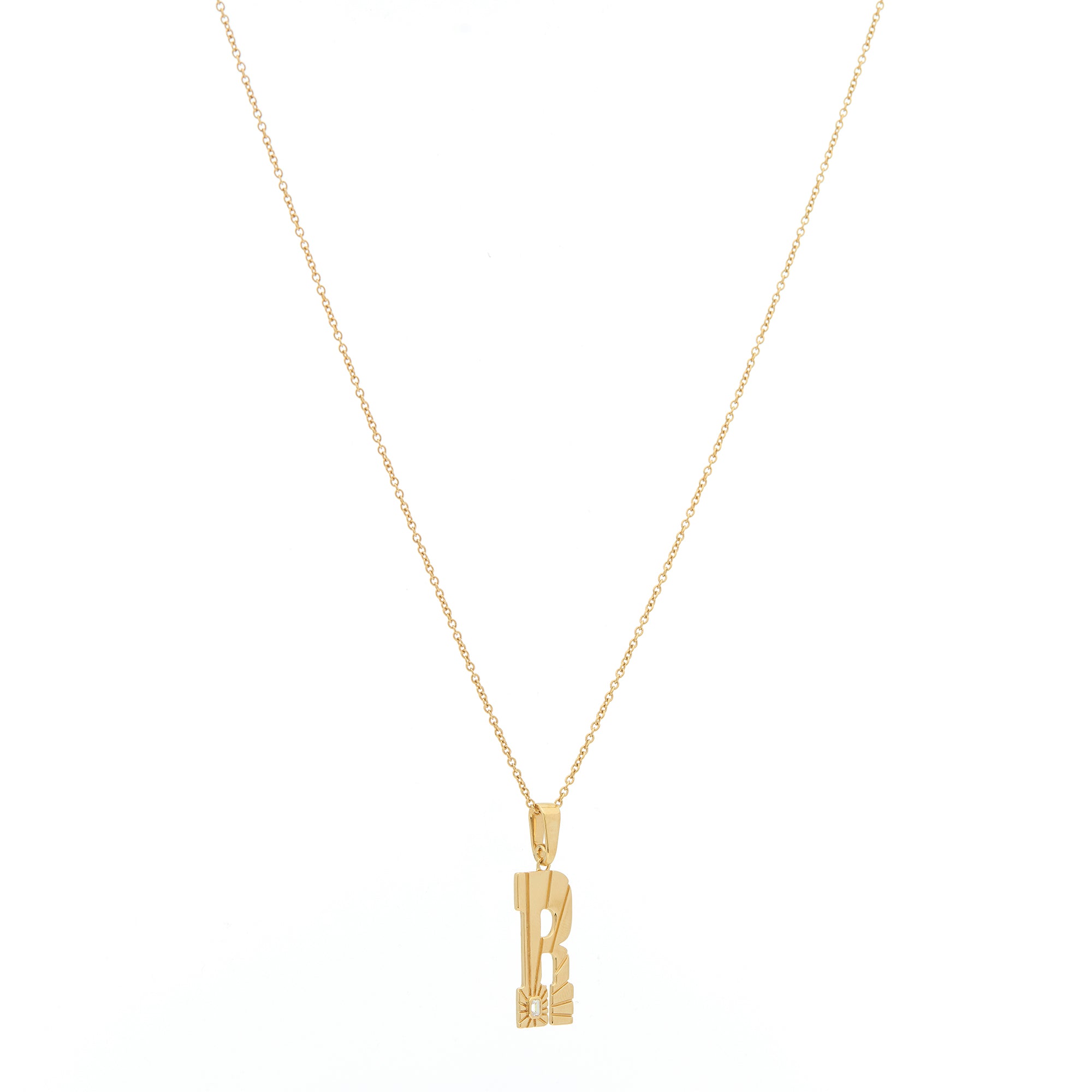 Ray of Light Initial Pendant - Jumbo Gold