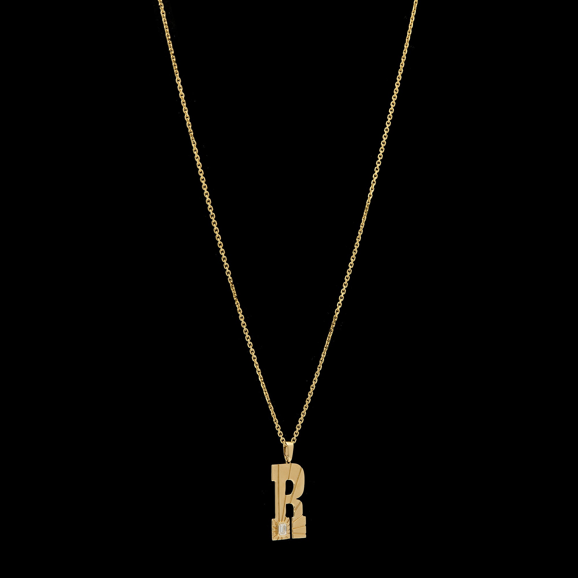 Ray of Light Initial Pendant - Jumbo Gold