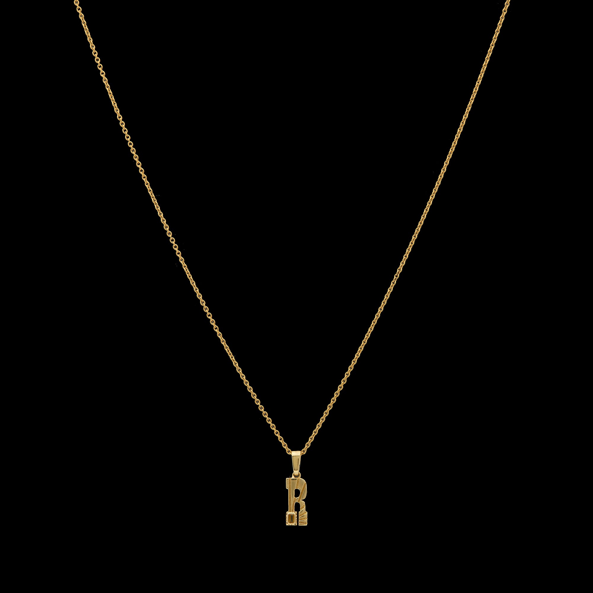 Ray of Light Initial Pendant - Mini Gold