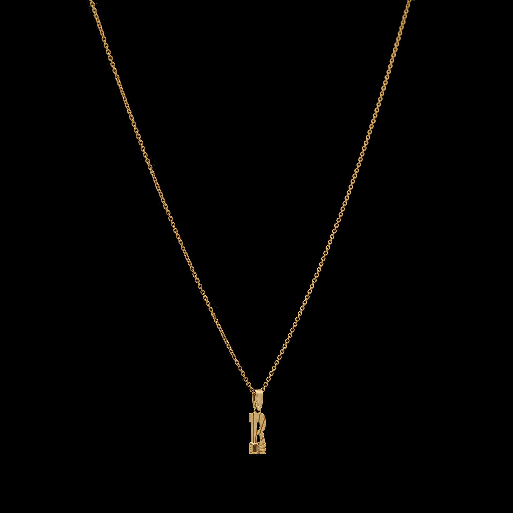 Ray of Light Initial Pendant - Mini Gold