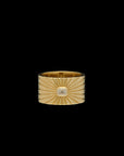 Ray of Light Ring -Gold Cigar Band - Large