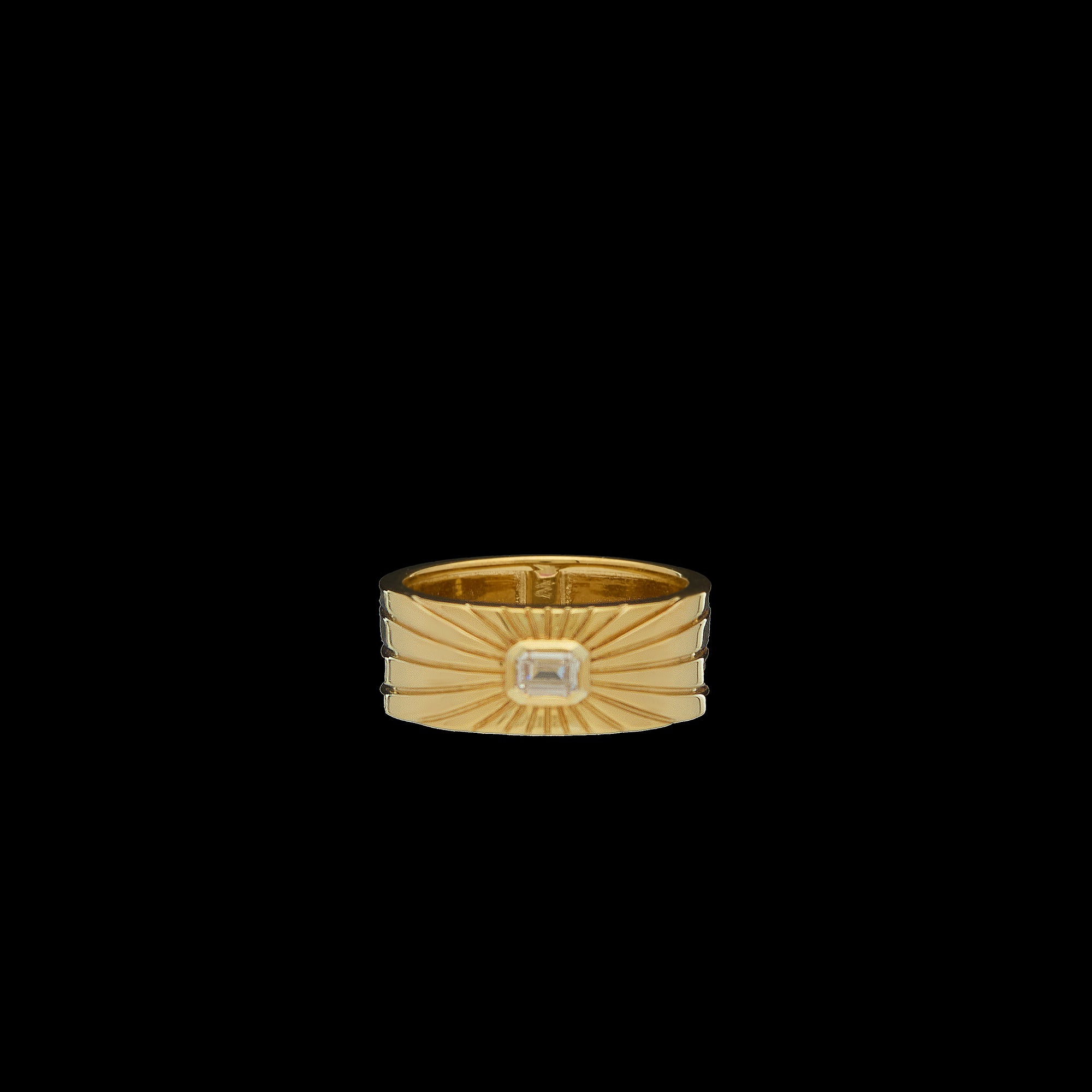 Ray of Light Ring -Gold Cigar Band - Medium