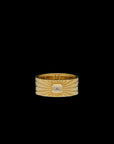 Ray of Light Ring -Gold Cigar Band - Medium