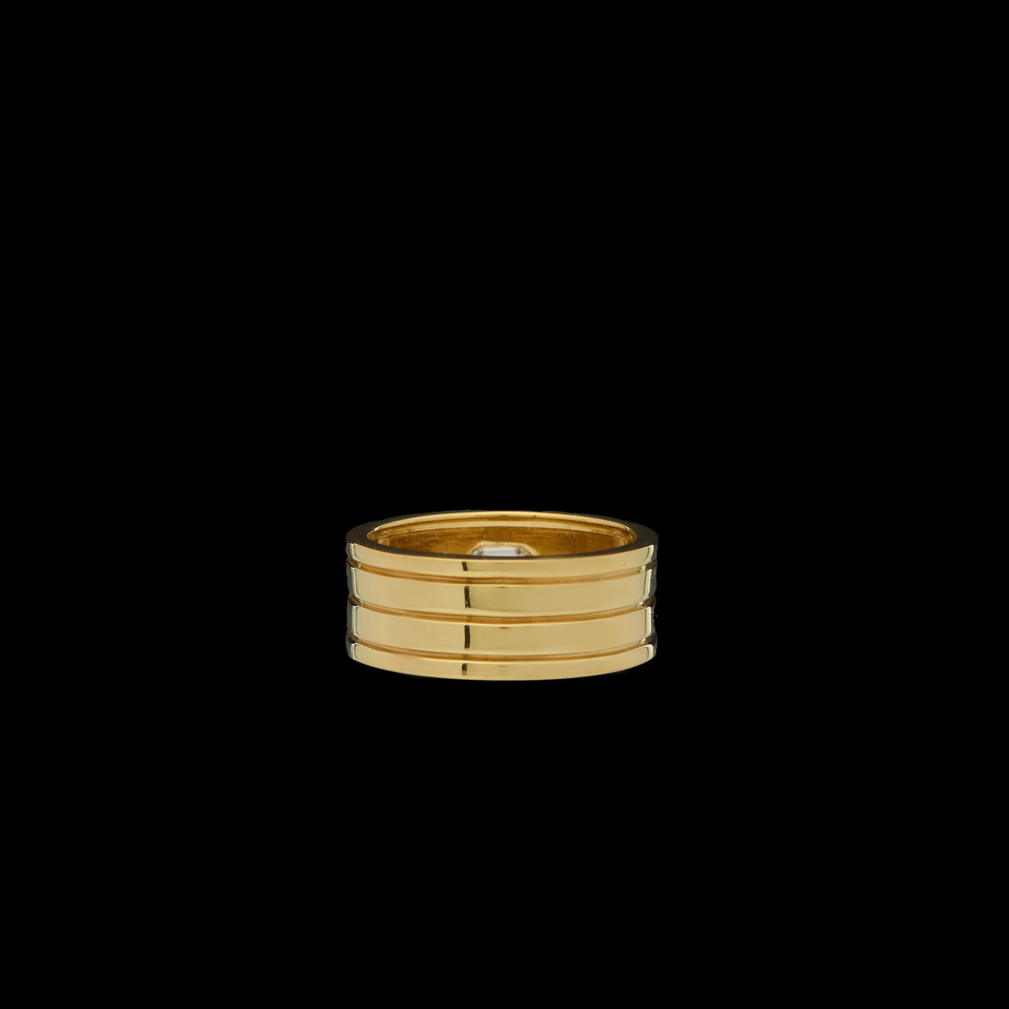 Ray of Light Ring -Gold Cigar Band - Medium