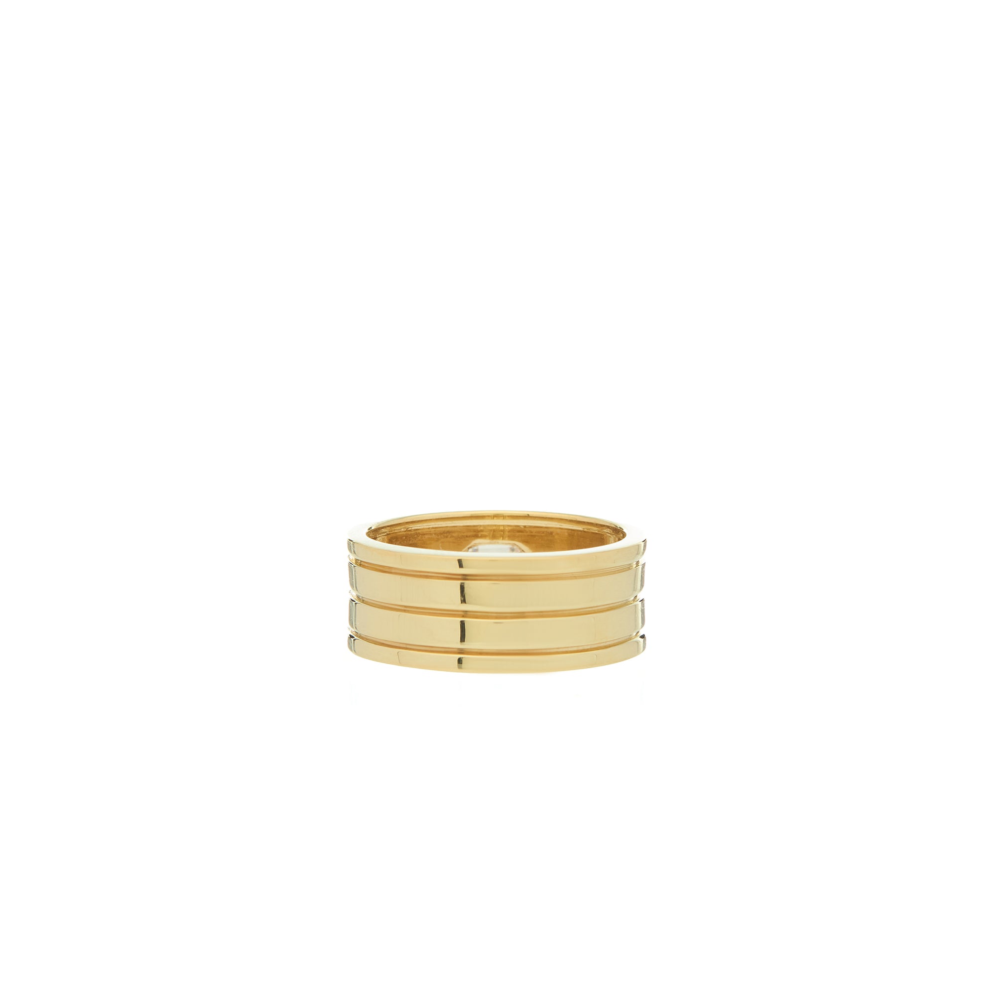 Ray of Light Ring -Gold Cigar Band - Medium