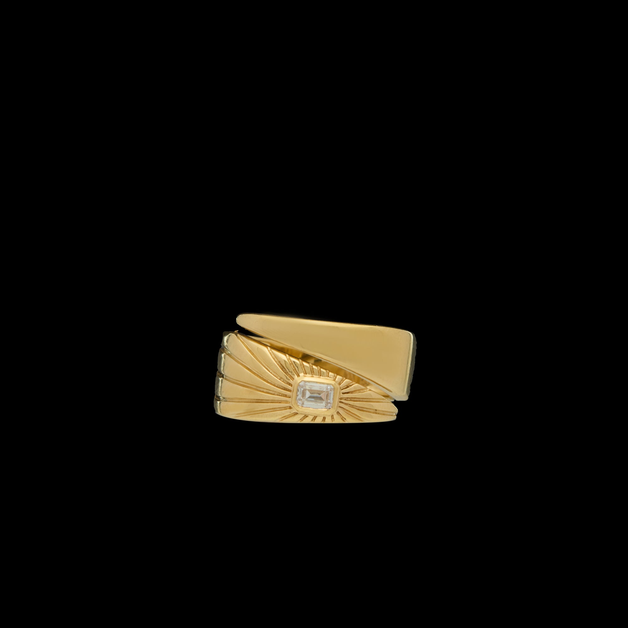 Ray of Light Ring -Gold open Ray Band