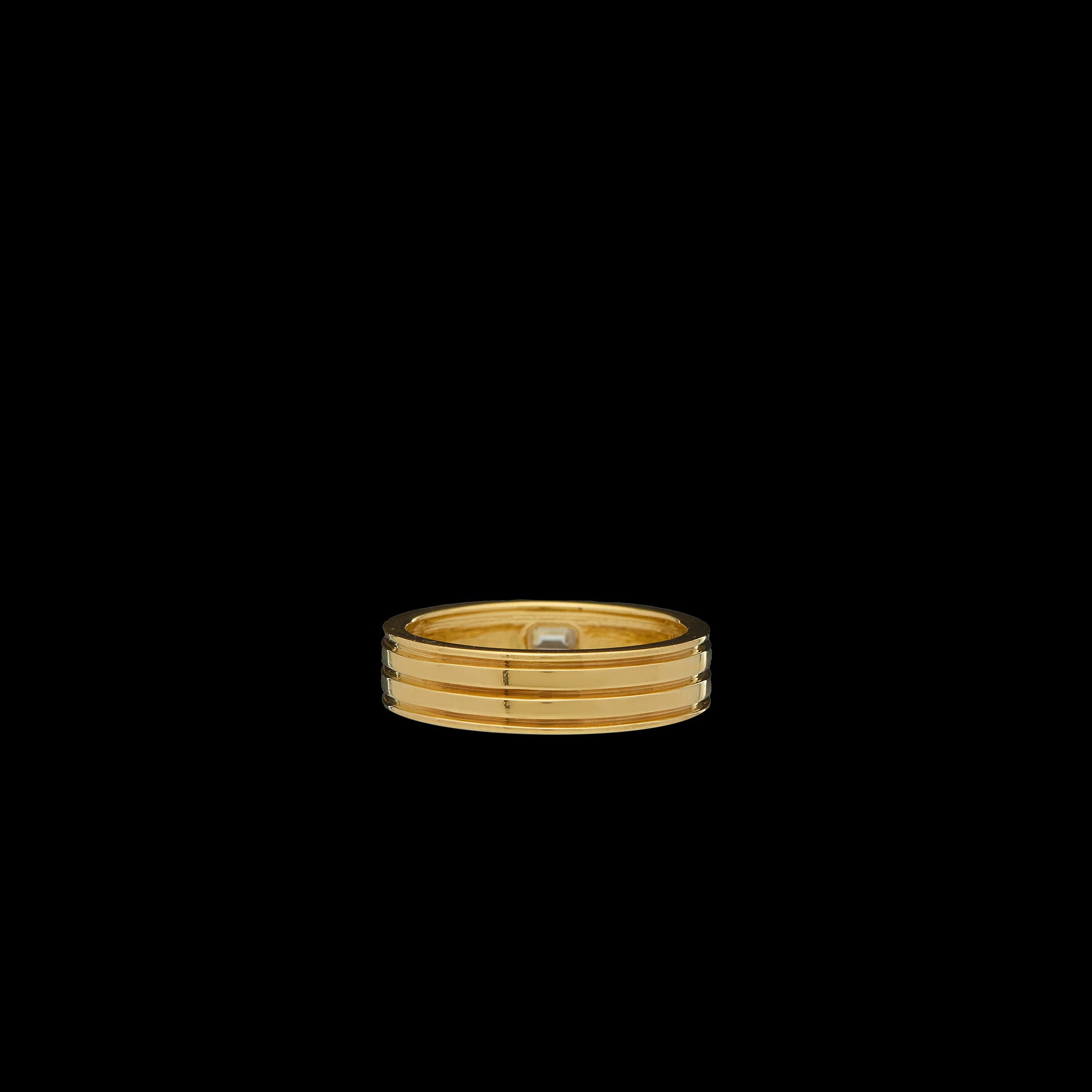 Ray of Light Ring -Gold Cigar Band - Small