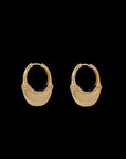 Luna Large  Hoops - Gold with Diamond Pave Detail