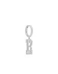 Ray of Light Silver Initial Hoops Single Letter" R"