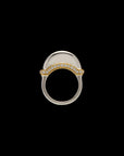 Luna Mini  Ring - Silver/Gold with Diamond Pave Detail